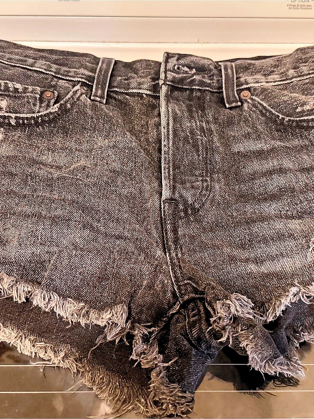 Levi's Premium 501 Denim Shorts Black Gray